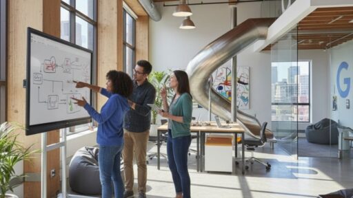 google trabajador trabajando en google