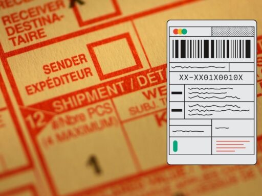 Formulario de envío con etiqueta y código de barras