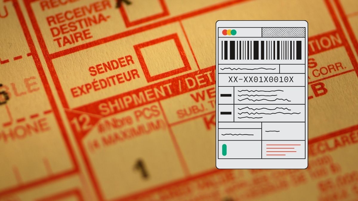 Formulario de envío con etiqueta y código de barras