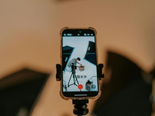 Grabación de vídeo con teléfono móvil en estudio