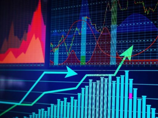 Gráficos financieros con tendencias de crecimiento