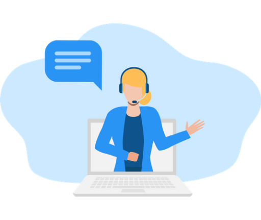 Agente de soporte en línea atendiendo cliente