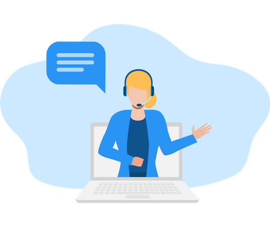 Agente de soporte en línea atendiendo cliente