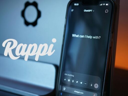 Aplicación Rappi con ChatGPT en teléfono móvil