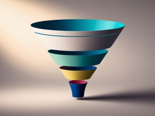 Embudo de ventas con secciones de colores