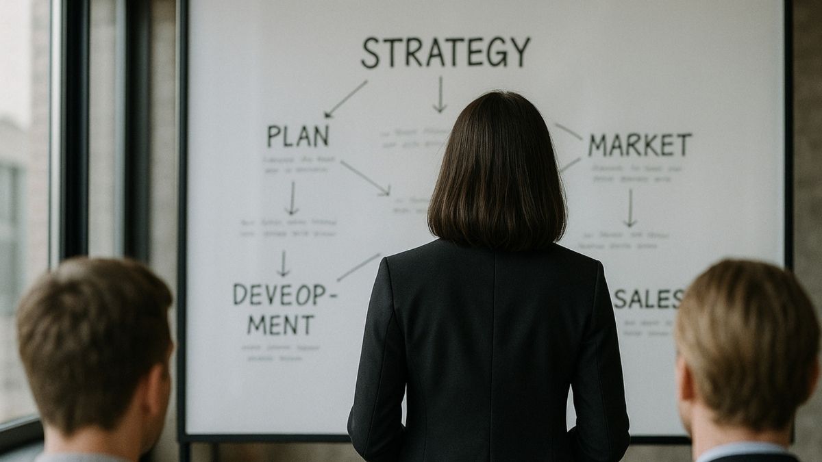 Presentación de estrategia empresarial en oficina