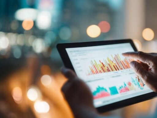 Persona analizando gráficos en tableta digital