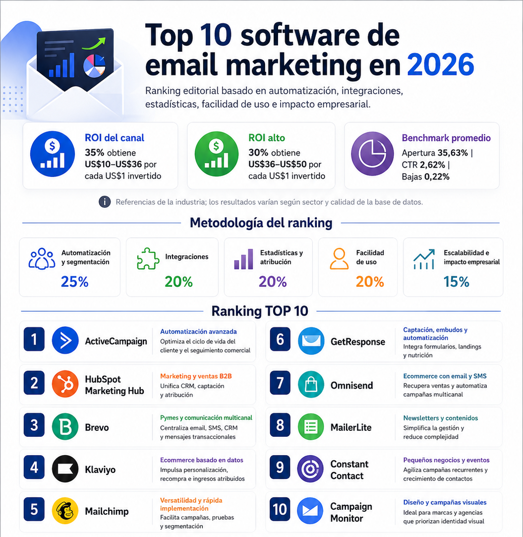 mejores softwares de email marketing top